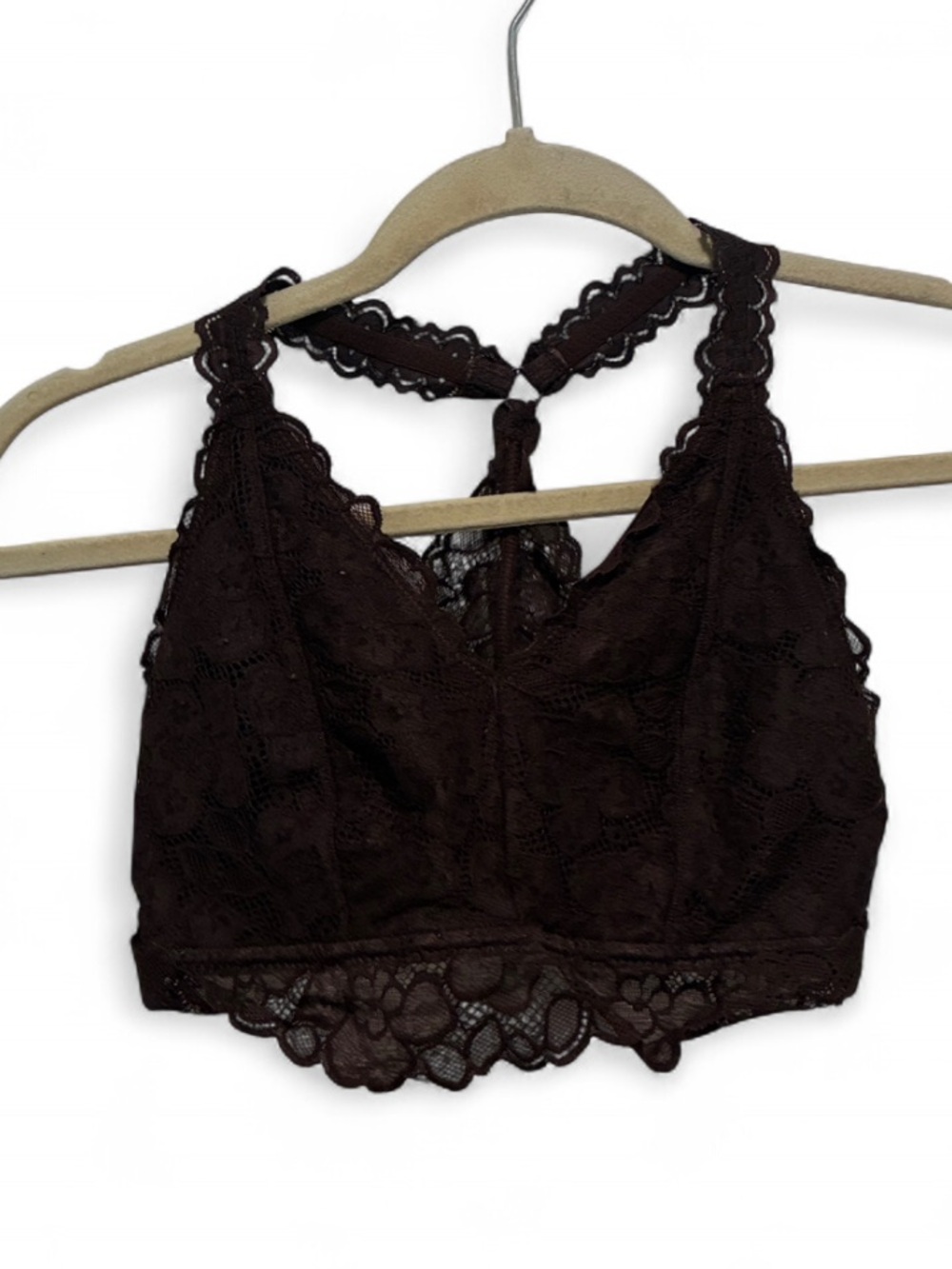 Maurices Dark Brown Padded Racerback Lace Bralette